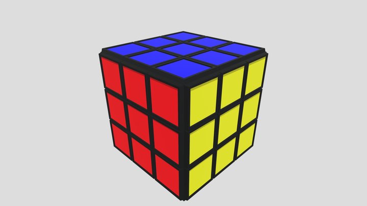 Rubik's Cube Low-Poly 3D Model