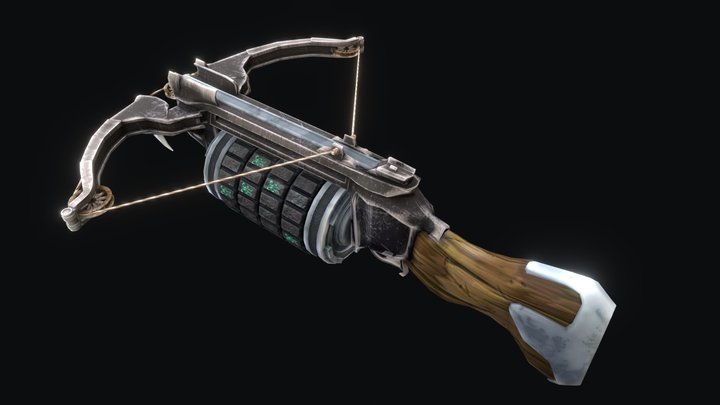Stylised Fantasy Magic Crossbow 3D Model