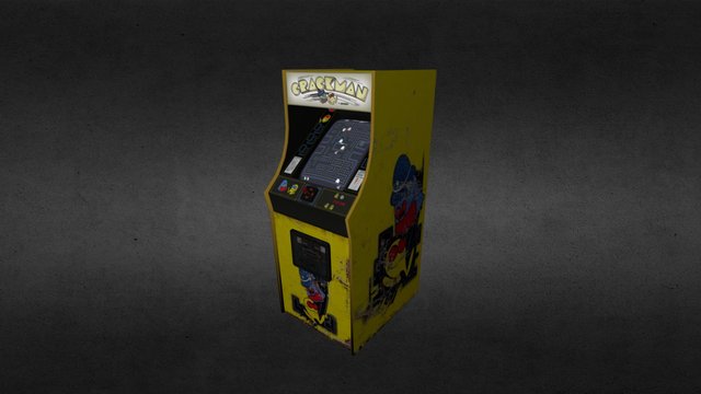 Midway Arcade Cabinet - Crackman 3D Model