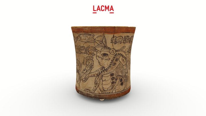 Codex-Style Vase with Otherworldly Creatures 3D Model