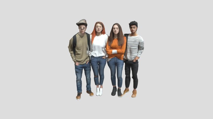 a group of student 3D Model