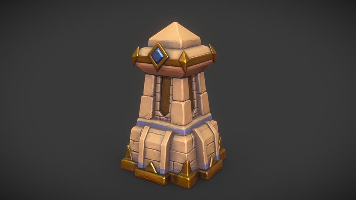 Stylized Pylone LOD 3D Model