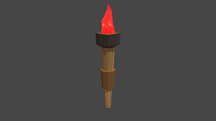 Low Poly Torch 3D Model