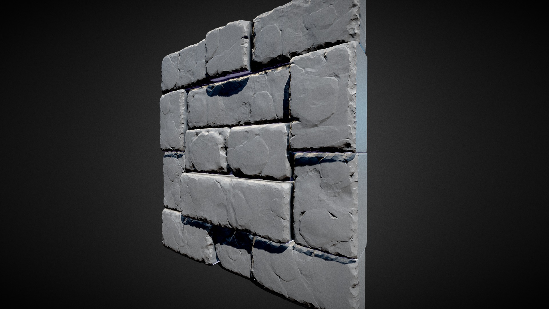 3D model Tileable 3D Stone Wall Tiles – High Poly - This is a 3D model of the Tileable 3D Stone Wall Tiles - High Poly. The 3D model is about a white stone with a black background.