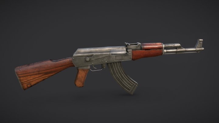 AK-47 Lowpoly 3D Model