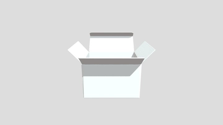 An empty cardboard box with open lid – Gratis 3D-model STL