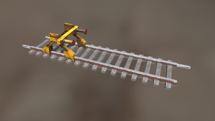 Train Track Buffer Stopper 3D Model