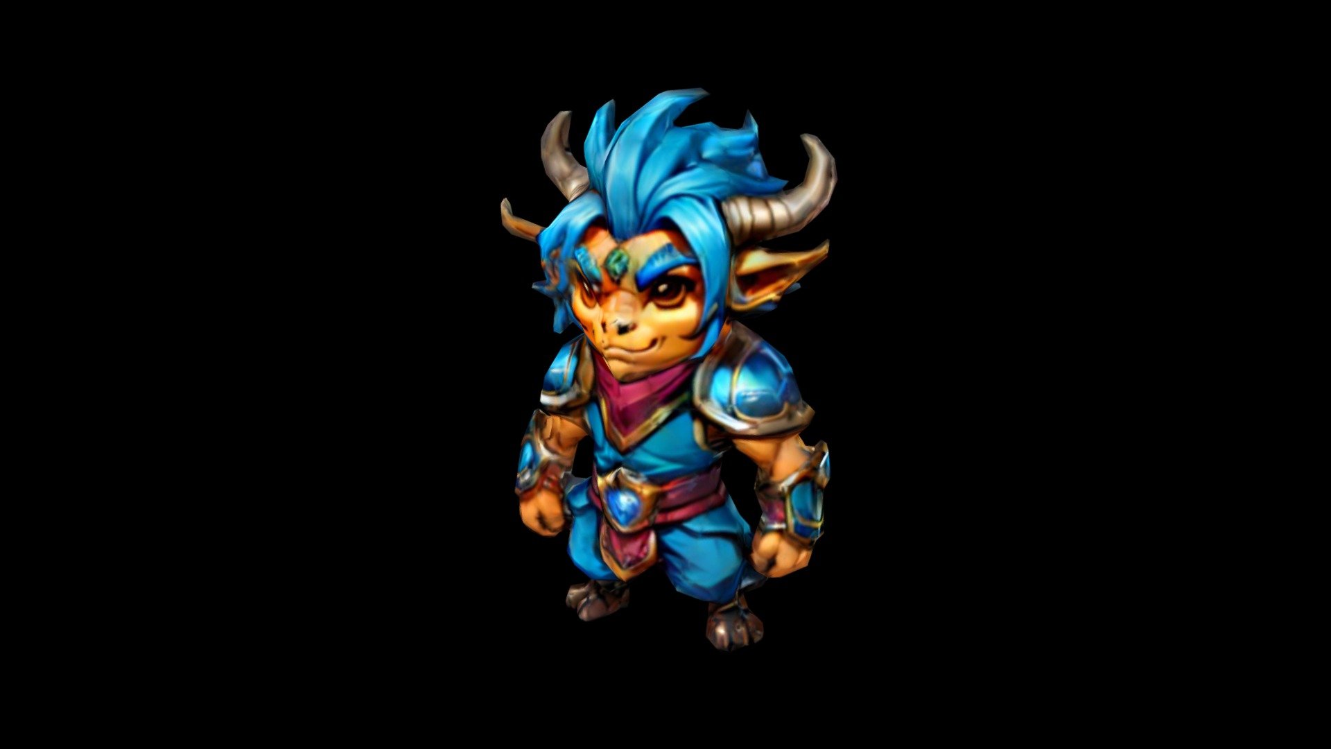 The cartoon character is a heroic, battle-ready - Download Free 3D ...