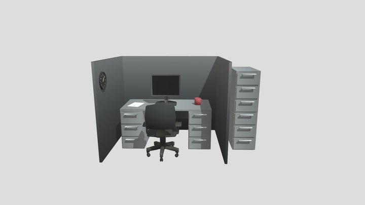 Office Cubicle 3D Model