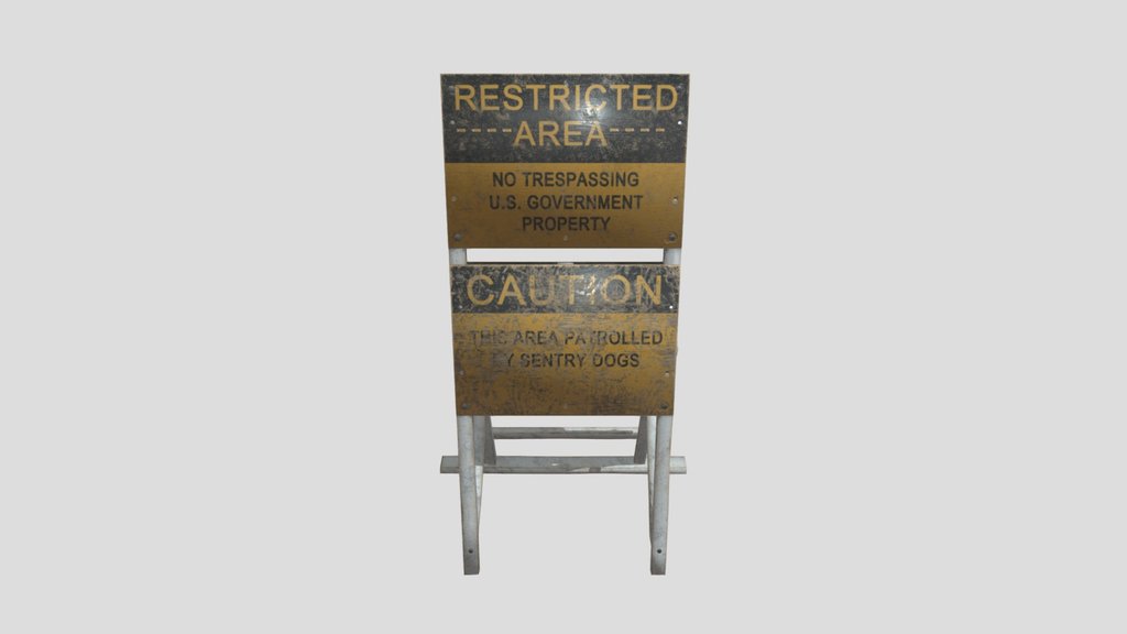 1950 Restricted Area Us Secret Base Sign