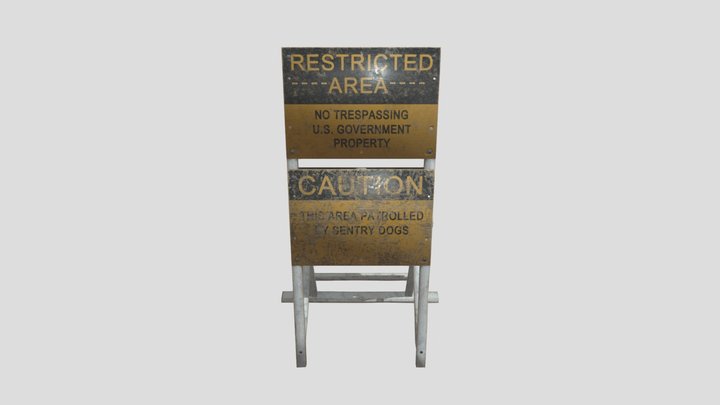 1950 Restricted Area Us Secret Base Sign