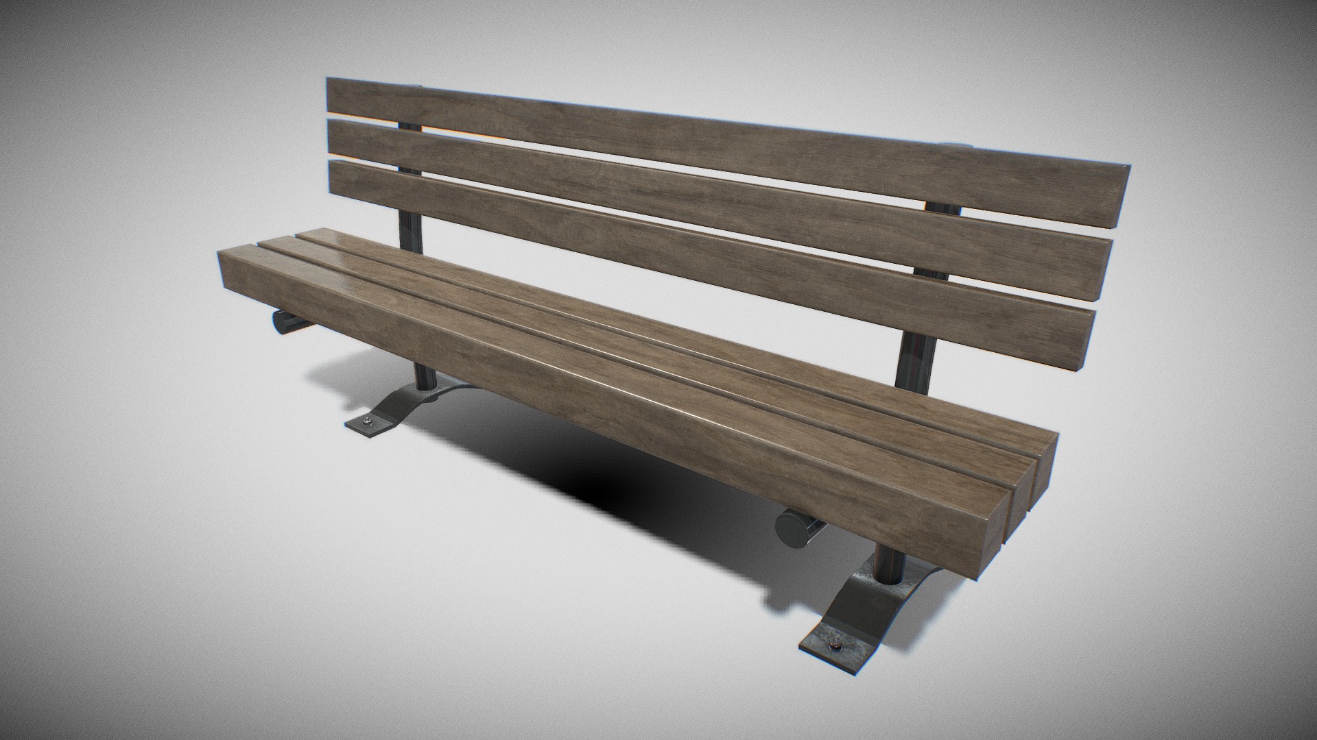 3D model Park Bench V-02 - This is a 3D model of the Park Bench V-02. The 3D model is about a wooden table with wheels.