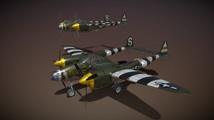 Lockheed P-38 Lightning - California Cutie 3D Model