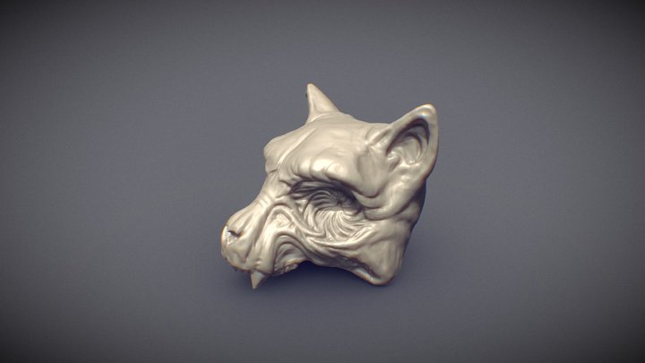 ornated cat skull 3D Model