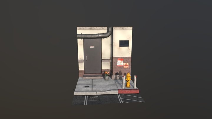 Alley Scene 3D Model