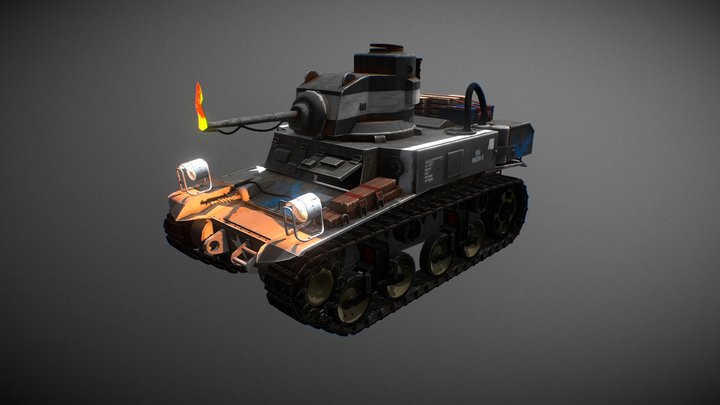 Stuart M1 Tank 3D Model