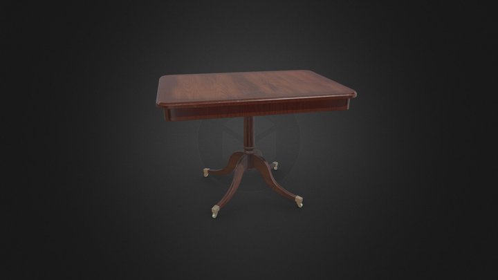 Rectangle wooden coffee table in vintage style 3D Model