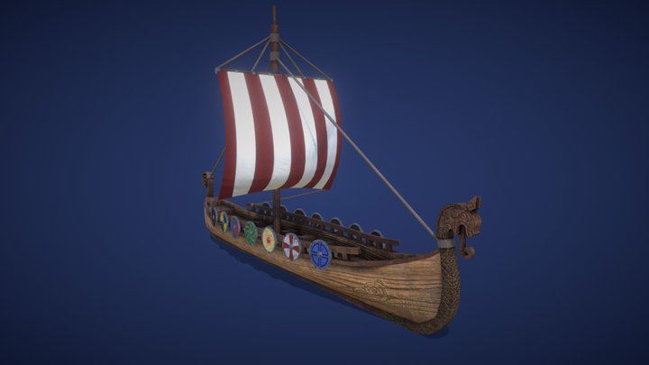 Viking Longship 3D Model