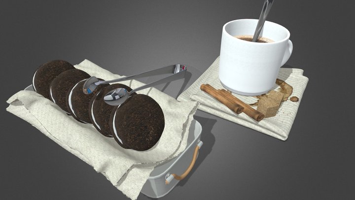 Coffee & Cookies 3D Model