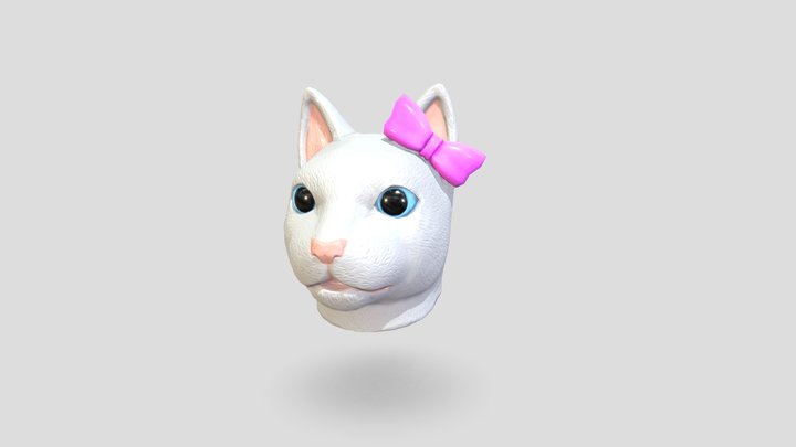 Cat Mask White 3D Model