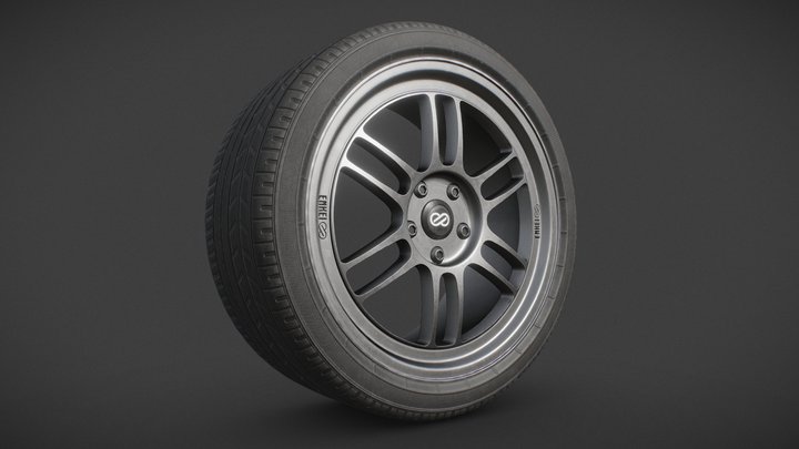 Enkei RPF1 & Generic Tire 3D Model
