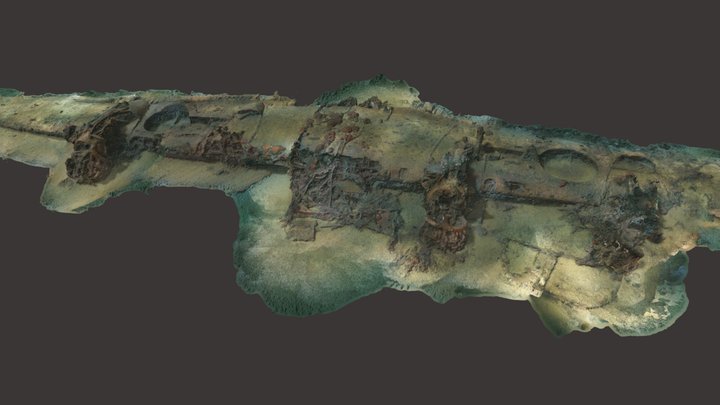 B-24 Wreckage, Portugal 3D Model