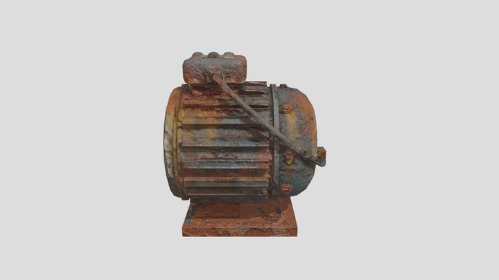 Rusted Conveyor Motor 3D Model
