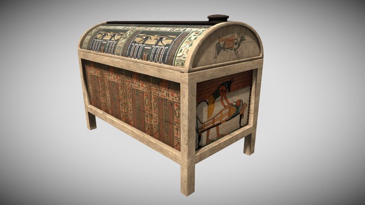 Egyptian Storage Chest (Low Poly) 3D Model