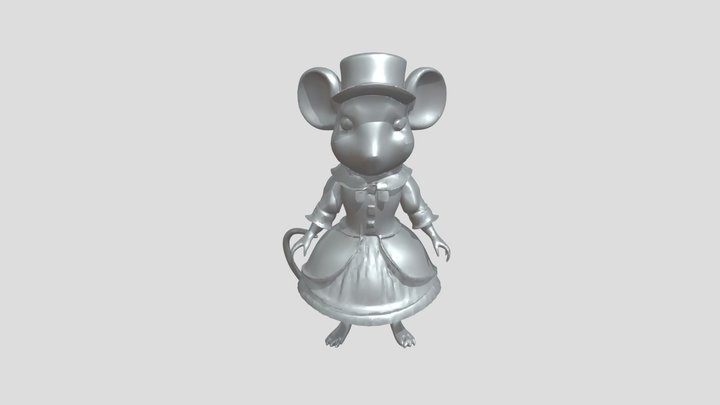 Mouse character in vintage clothing 3D Model
