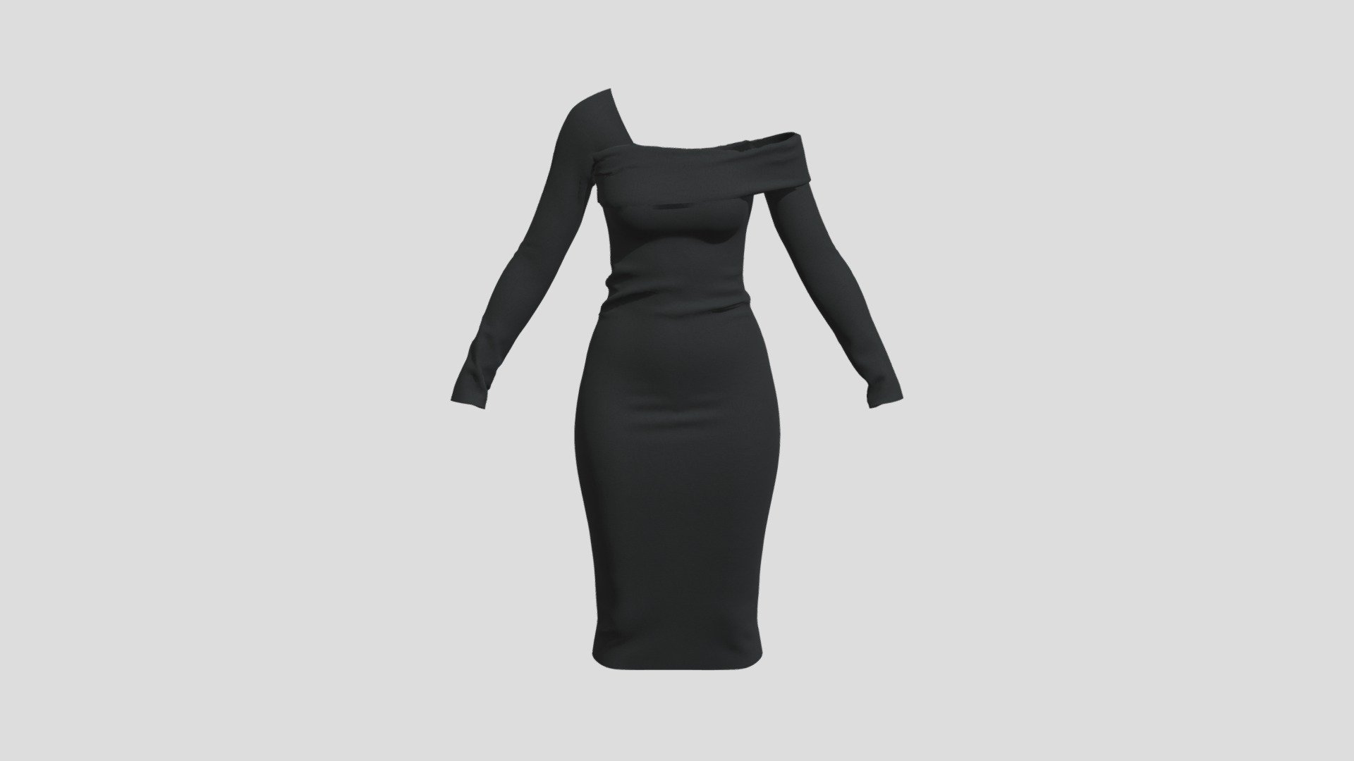 Woman Dress 05 Black PBR Realistic - Buy Royalty Free 3D model by ...
