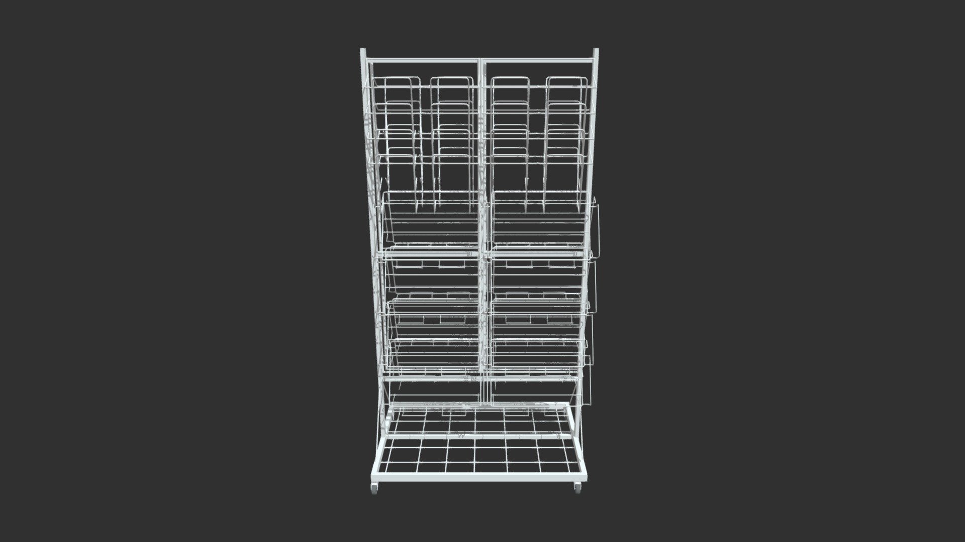 Double sided 32 Pockets Newspaper stand