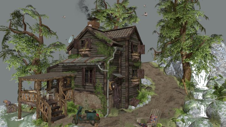 DAE Diorama - Forest Loner 3D Model