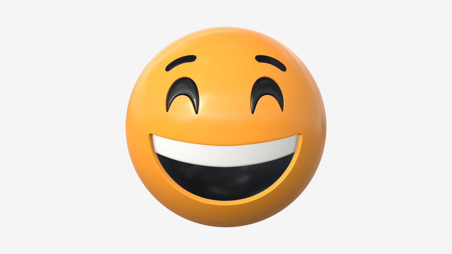 Emoji 046 Laughing with smiling eyes - Buy Royalty Free 3D model by ...