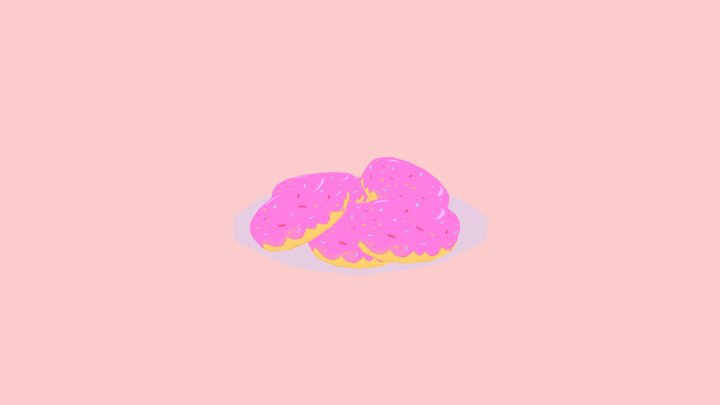 Low Poly Doughnuts 3D Model