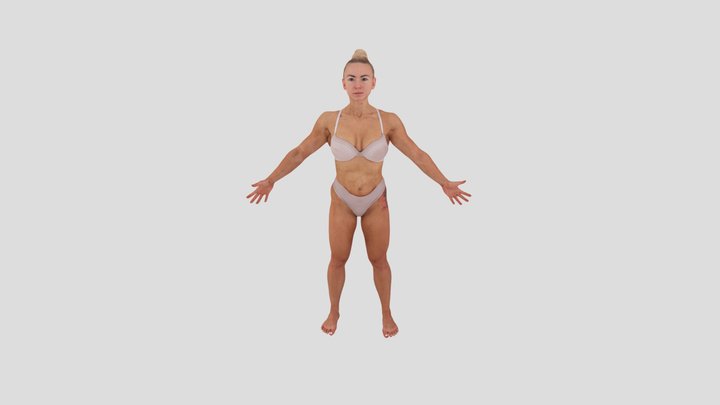 Mona - Female A-Pose Scan Underwear 3D Model