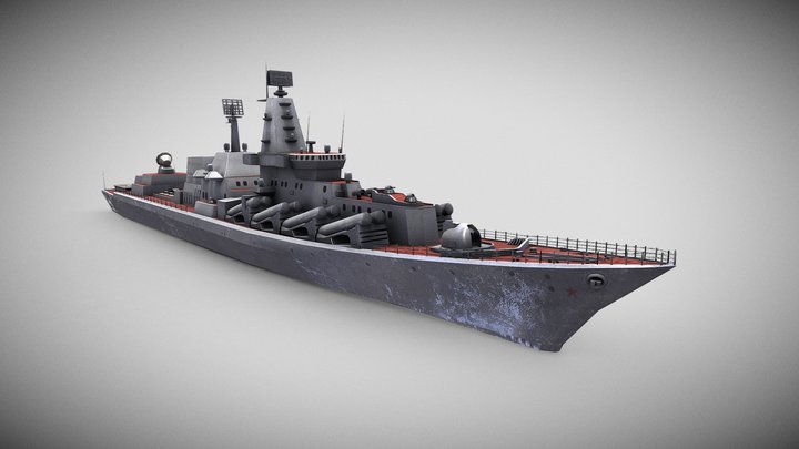 Slava Class Missile Cruiser 3D Model