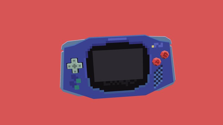 Gameboy Advance Retro Pixelized Model