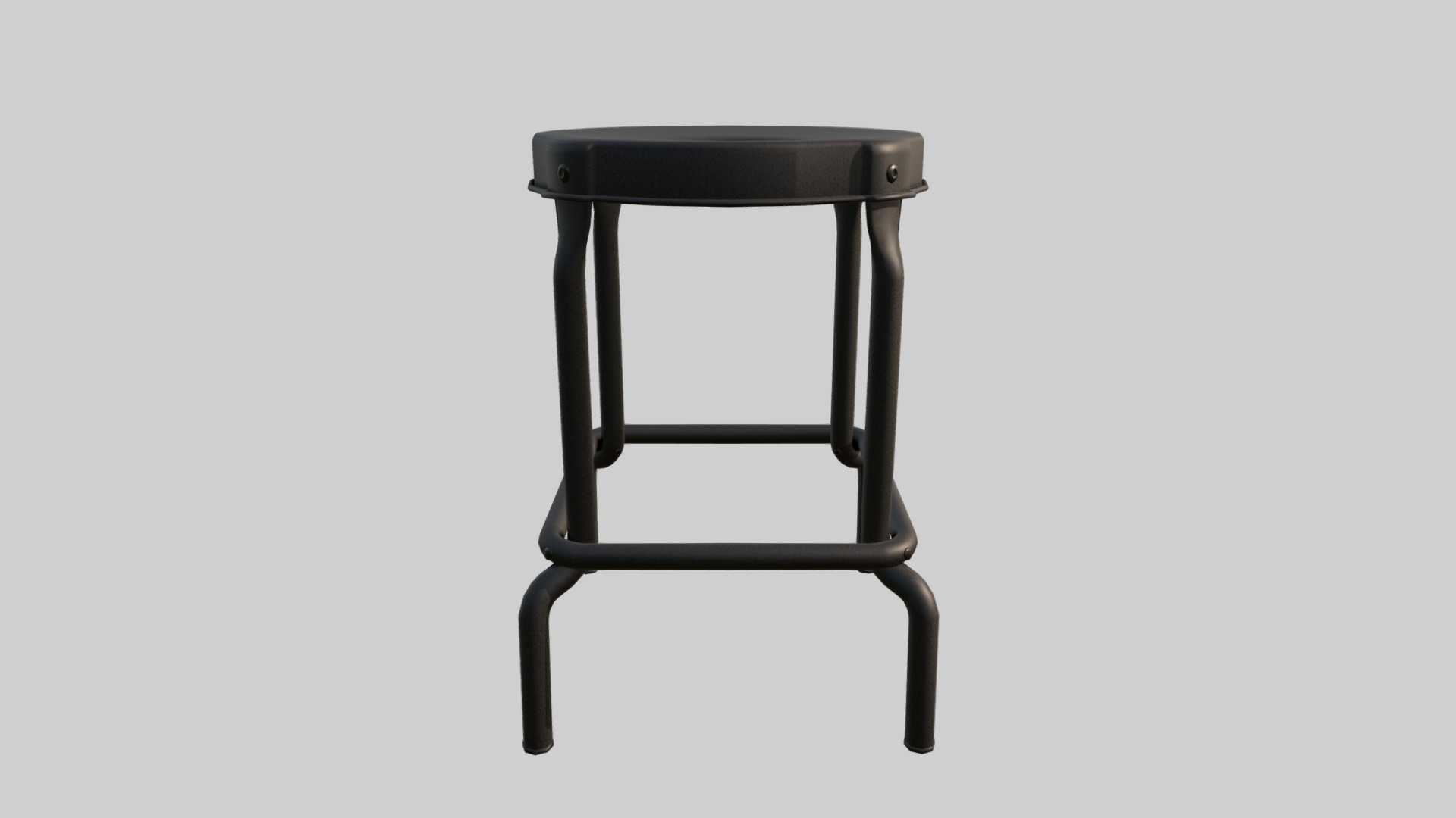 3D model Stool Raskog - This is a 3D model of the Stool Raskog. The 3D model is about a black chair with a cushion.