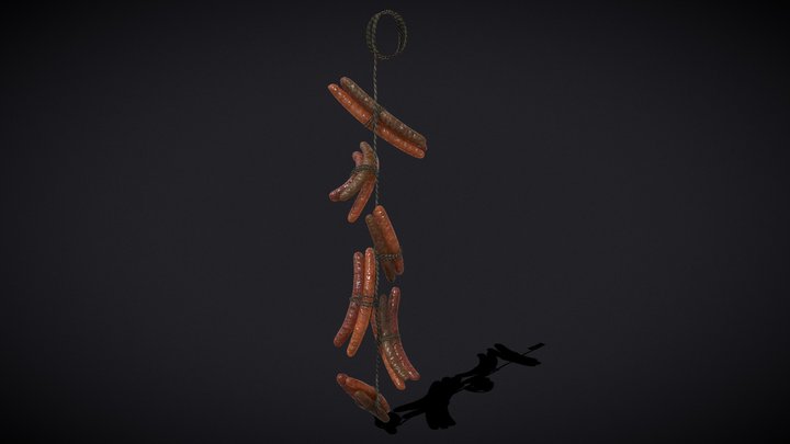Hanging Smoked Sausages 3D Model