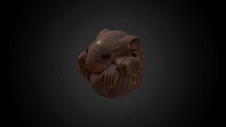 Netsuke - curled rat – Free 3D Model STL