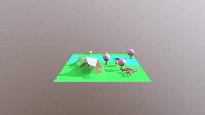 Low Poly Landscape 3D Model