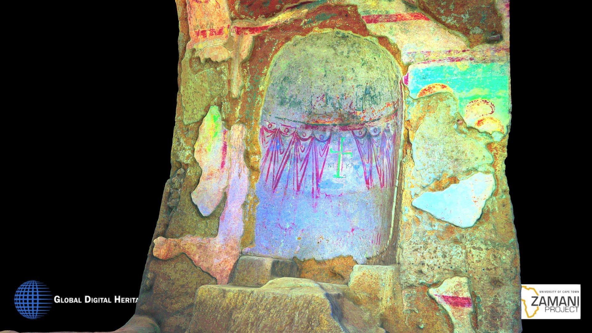 Dstr. San Gennaro Catacomb Fresco 9 — Sketchfab embed 3D viewer