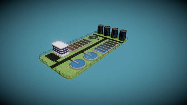 Water Treatment Plant 3D Model