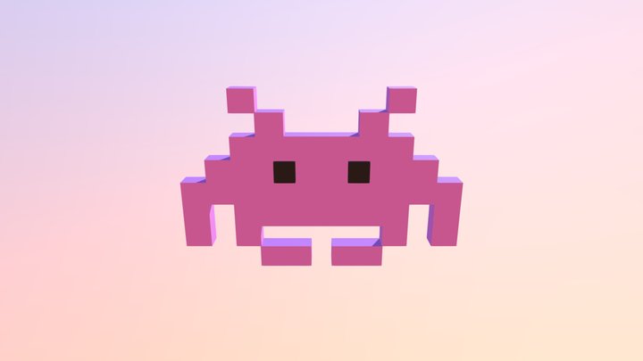 Space Invaders Alien 3D Model