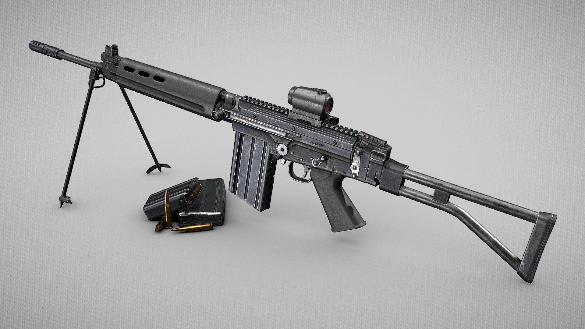 FN FAL 50.63 "Para" - Buy Royalty Free 3D model by Stefan Engdahl...