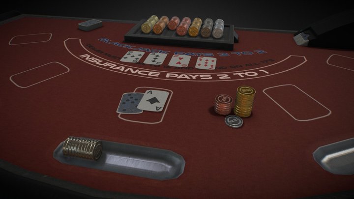 Blackjack Table 3D Model