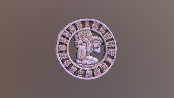 Disco con calendario solar maya 3D Model