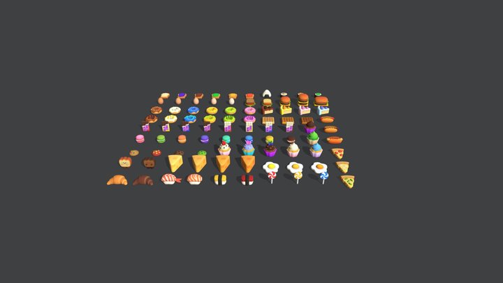 Casual Games - Food Model Pack 3D Model