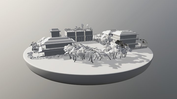 Modular Caribbean town (untextured) 3D Model