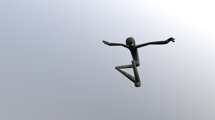 Stickman Falling 3D Model